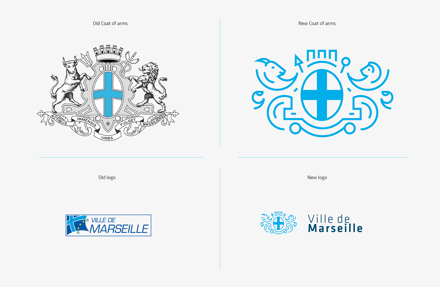 blue brand branding  city coat of arms france logo marseille