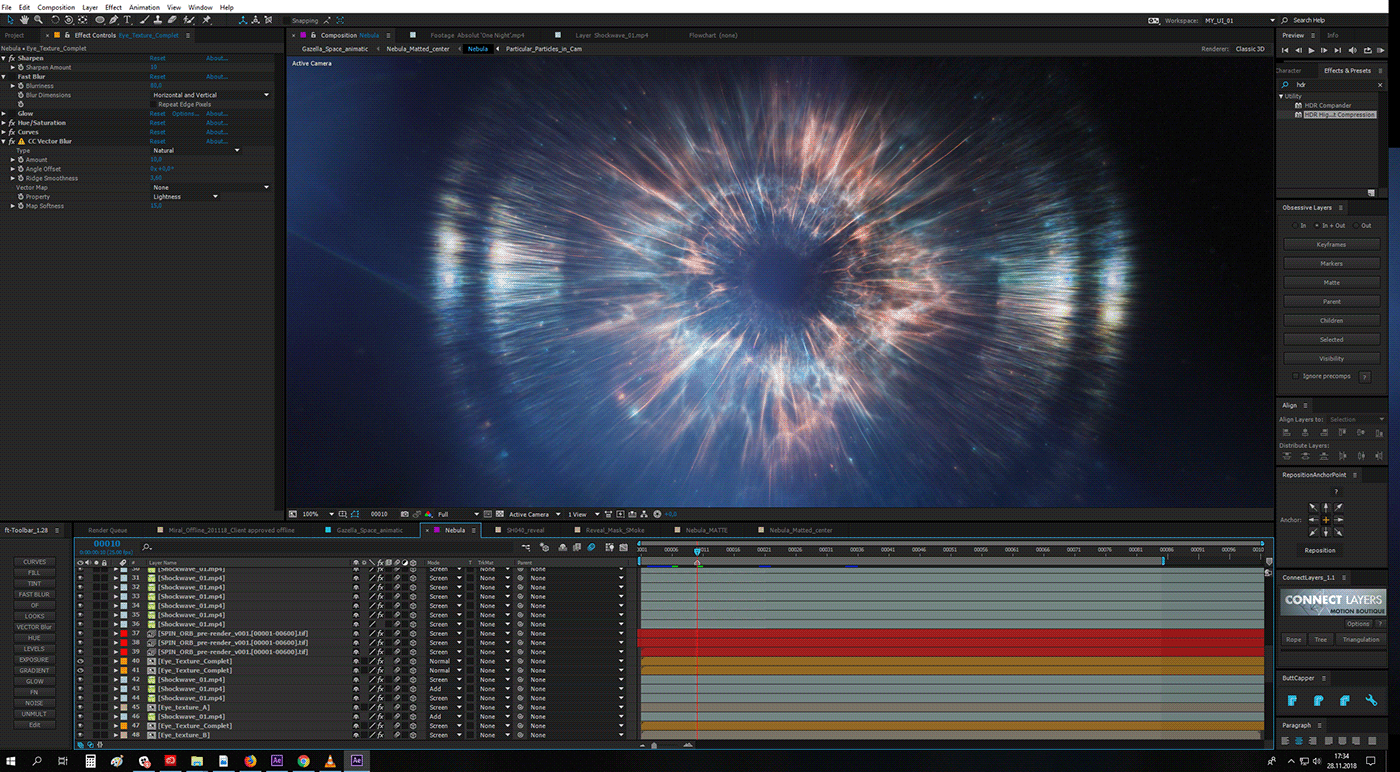 after effects eye flight through galaxy Magic   particle PARTICLE TUNNEL Particular Space  space flight
