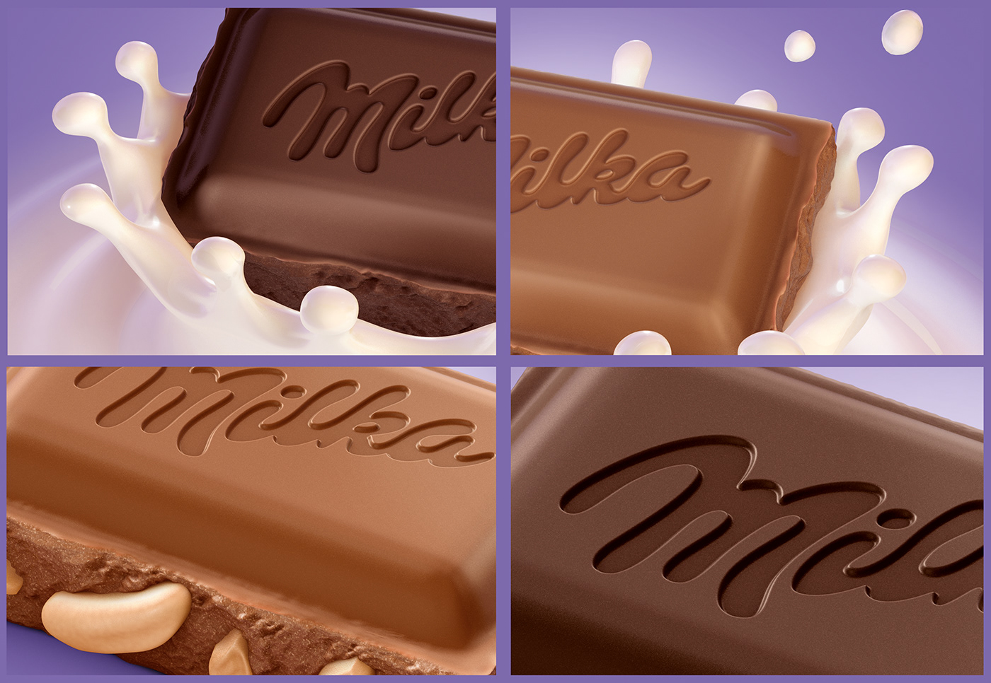 chocolate dark chocolate milk splash nuts peanuts sweet Packaging milka 3D