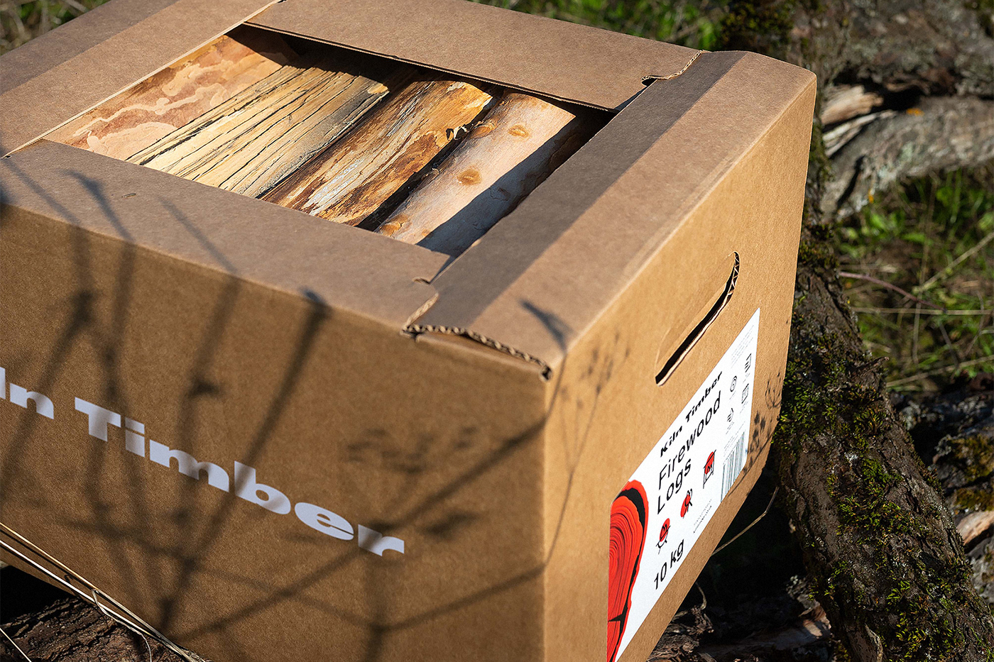 box design burn fire logs packaging flame label design Packaging packaging design product packaging TIMBER wood