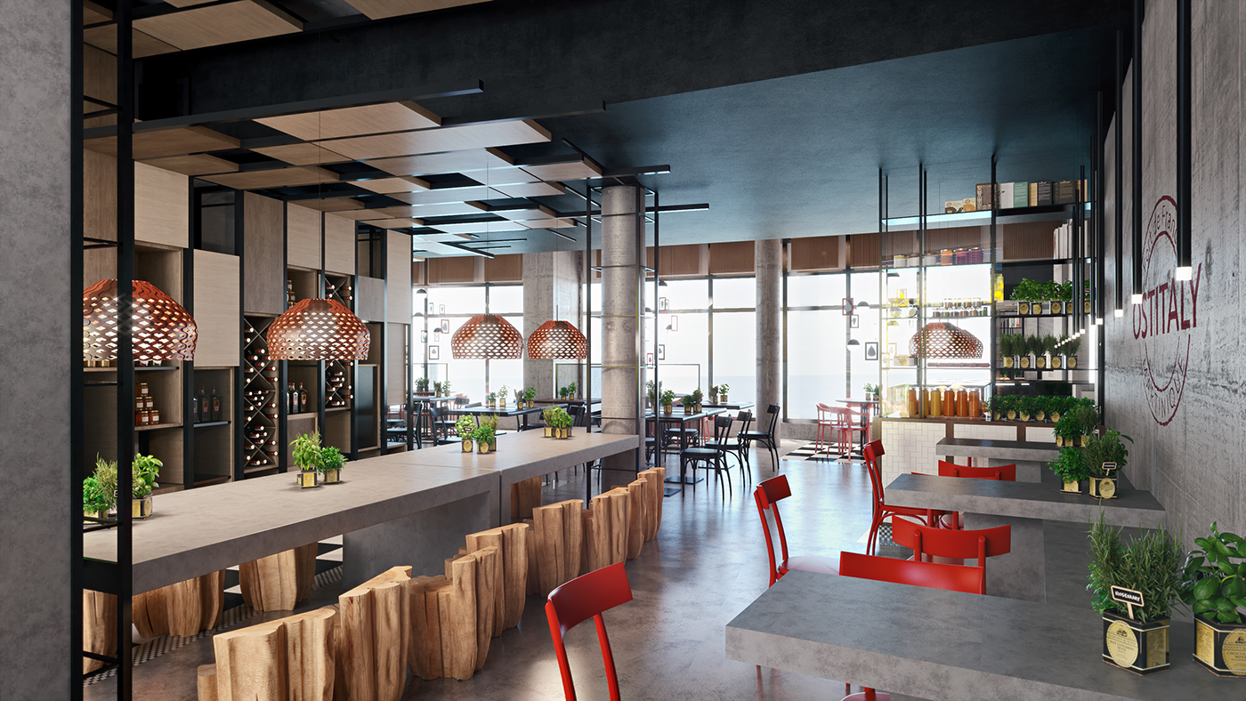 RNDR Studio Render rendering CG CGI Interior interiordesign Retail restaurant Martinica