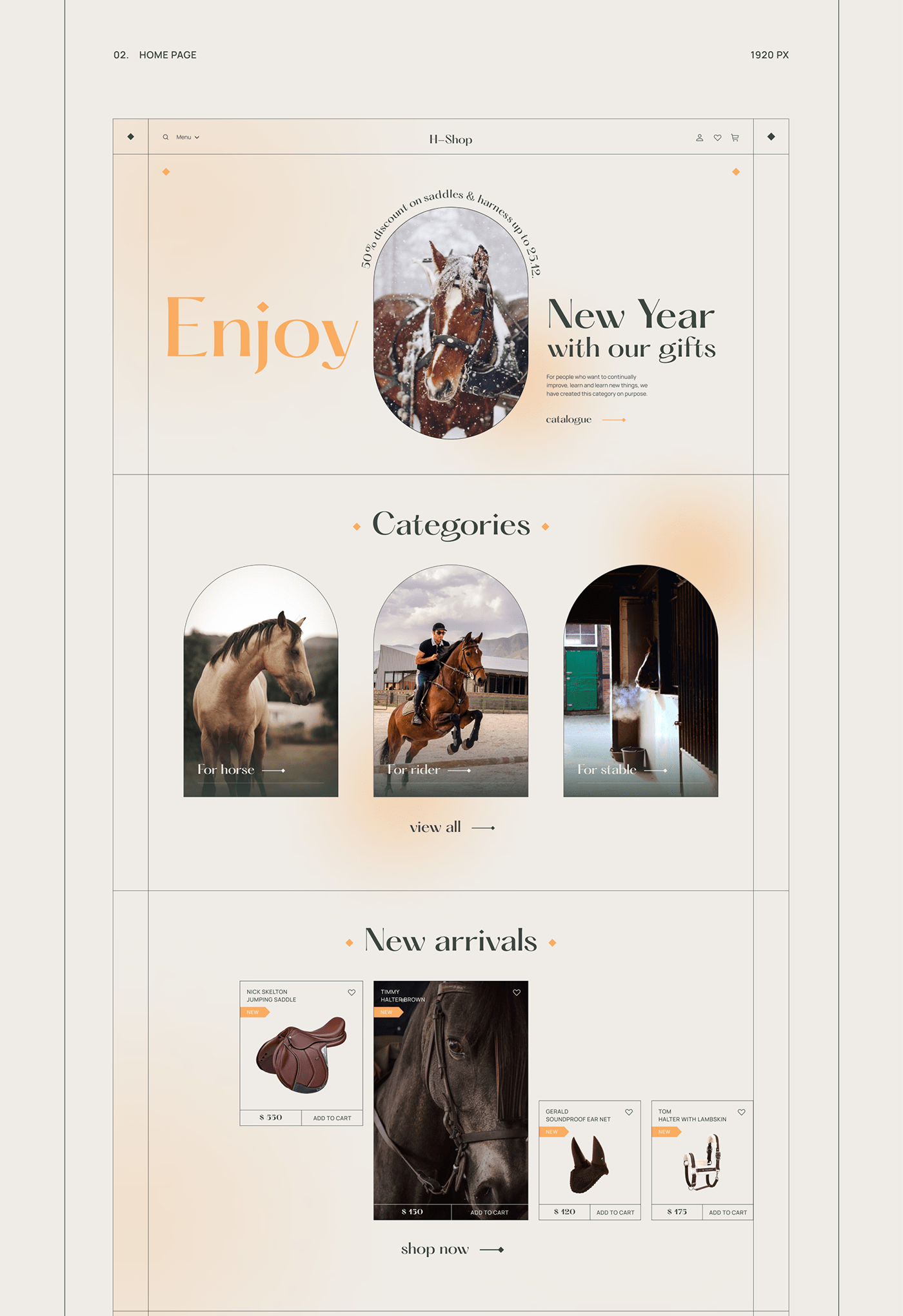 Ecommerce equestrian horse Online shop online store UI/UX Web Design  веб дизайн животные интернет магазин