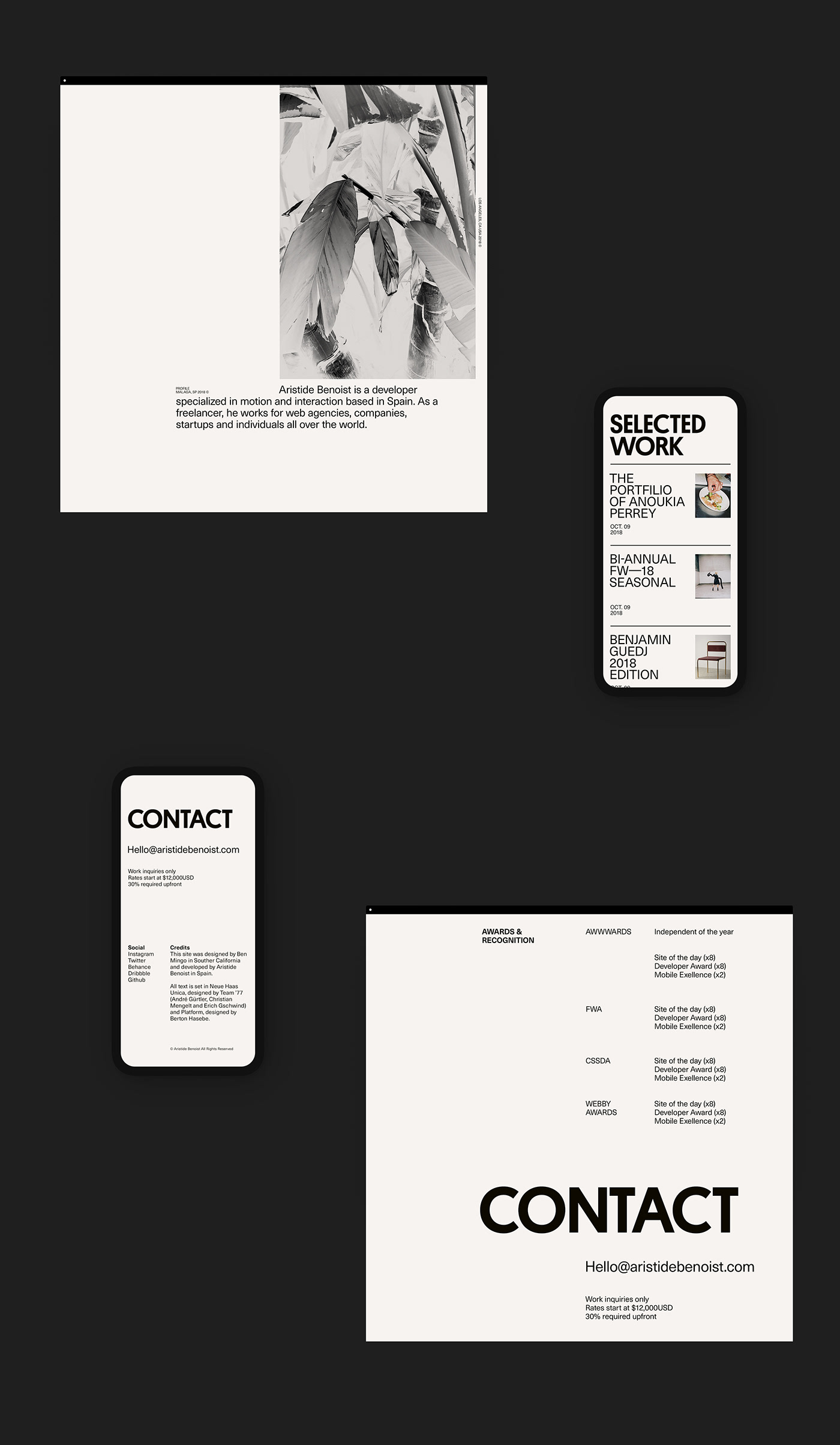 portfolio Website graphic design  typography   web gl black and white experimental