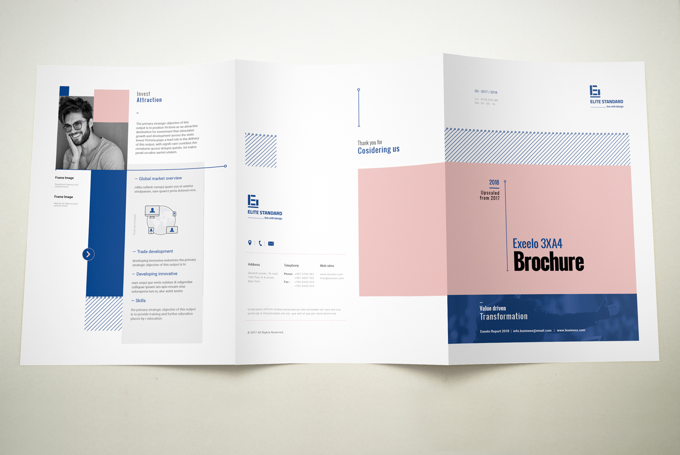 3xA4 a4x3 Booklet brochure business clean company profile corporate design