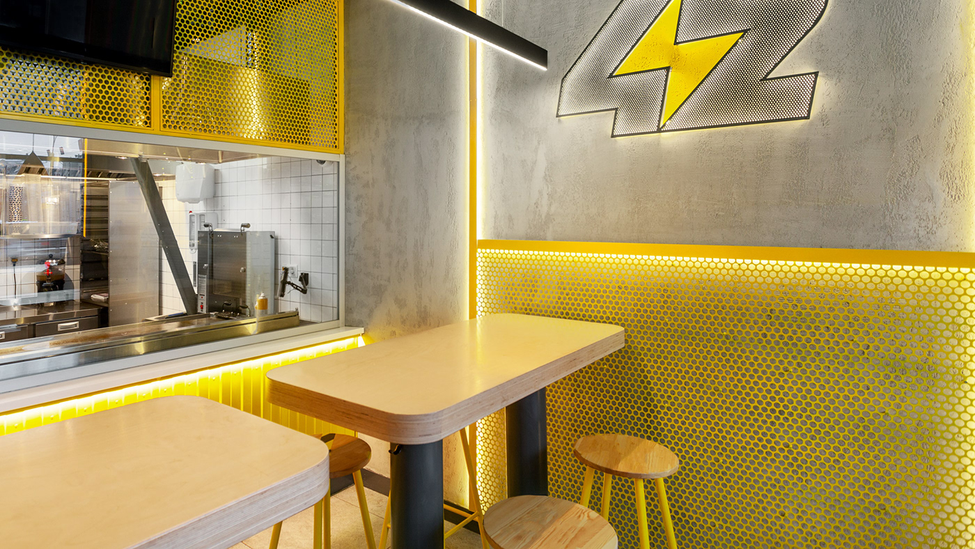 branding  cafe doner Food  identity kebab lightning Retail shawarma yellow