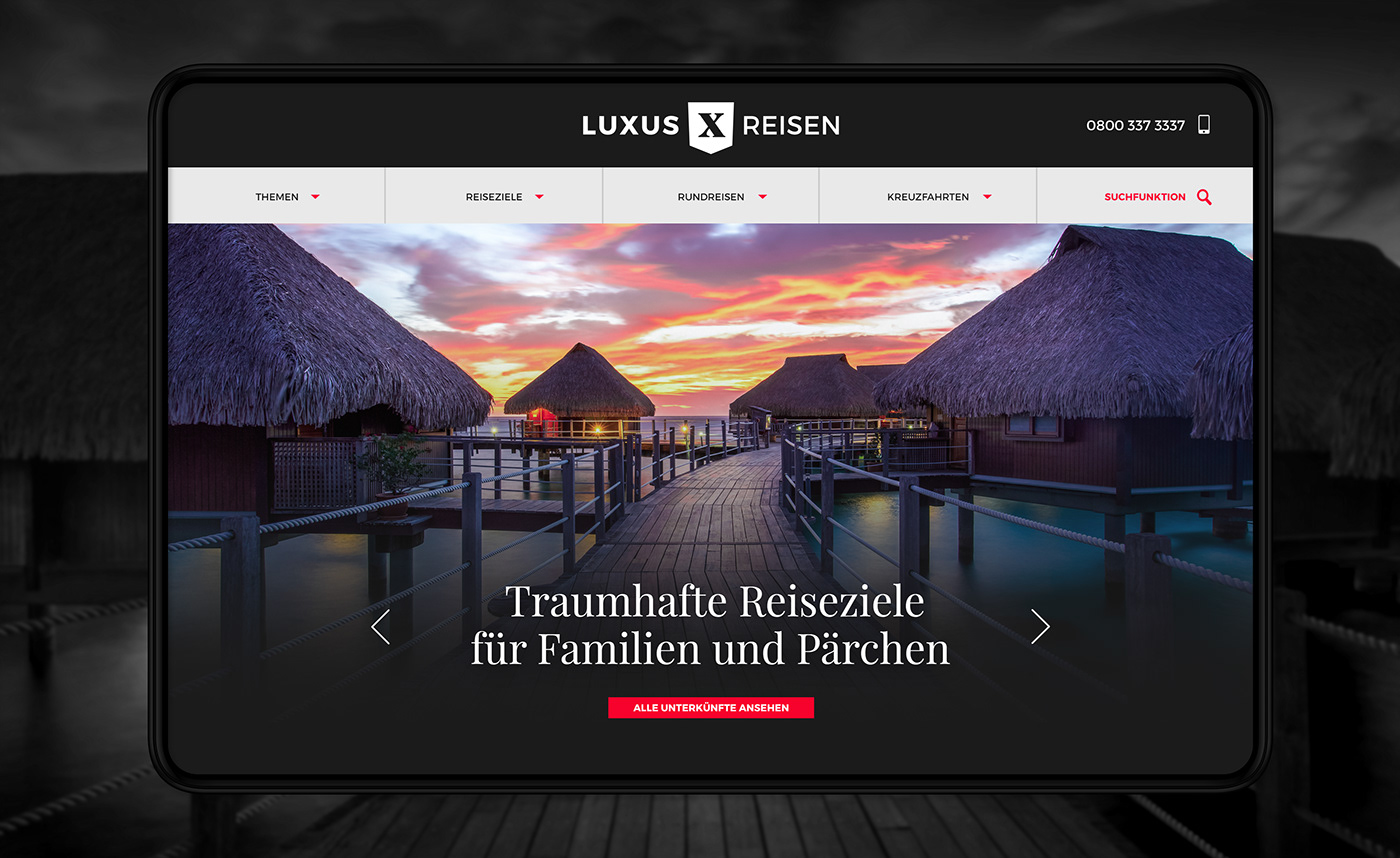 luxury Travel vacation Holiday e-commerce Webdesign Booking premium Quality Erfurt