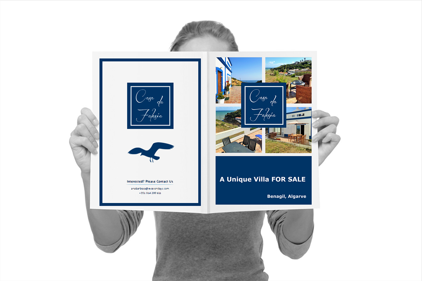 Villa for sale Logo Design flyer Algarve benagil Portugal