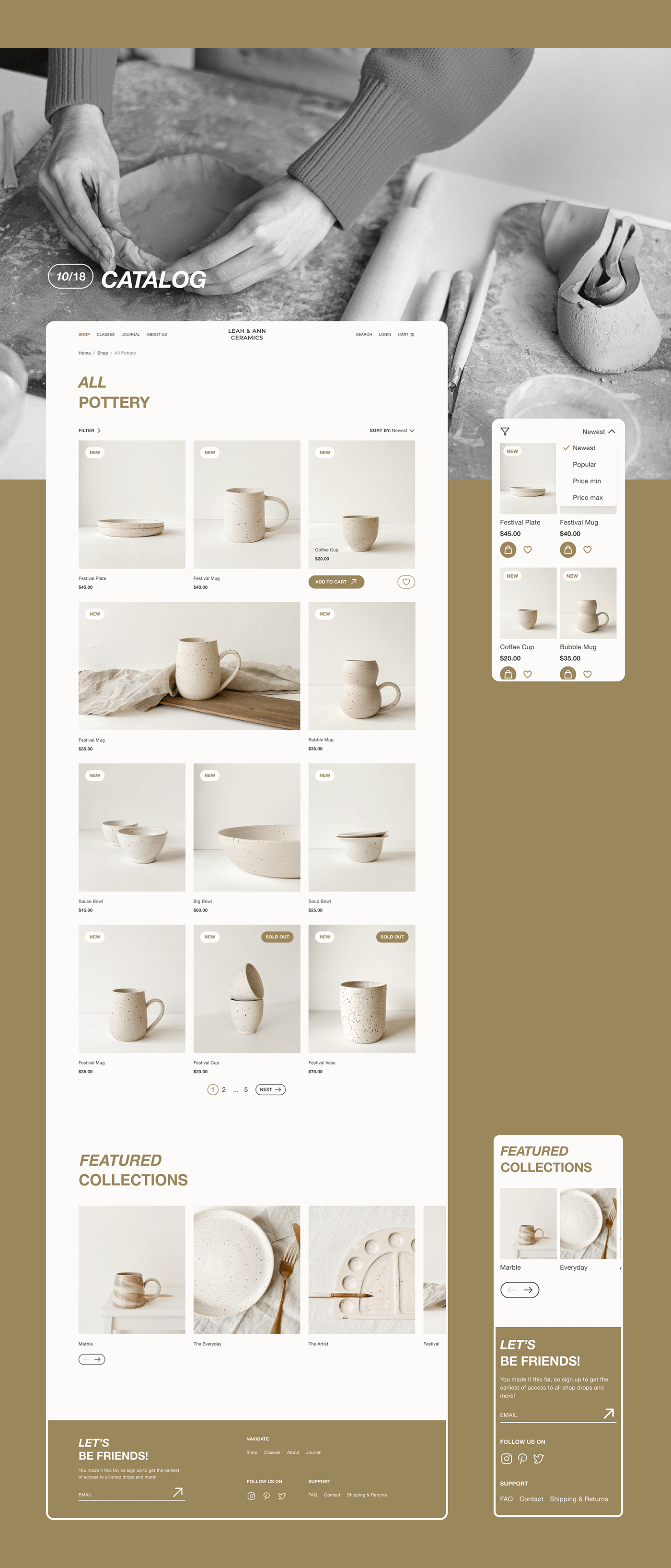 Adobe Photoshop ceramic ceramics  Figma Pottery UI UI/UX ux Web Design  Website