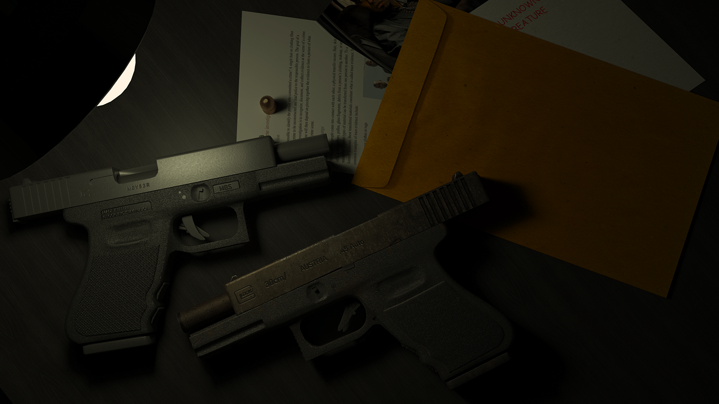 Gun 3dsmax Render vray Substance Painter artist3d game FBI 3D model