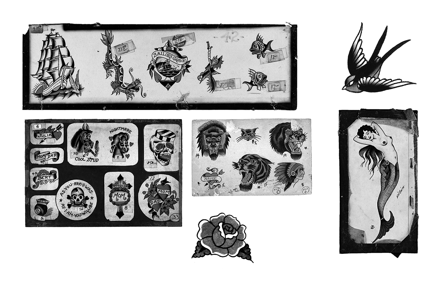 old school tattoo design icons pictograms poster ILLUSTRATION  diploma Project