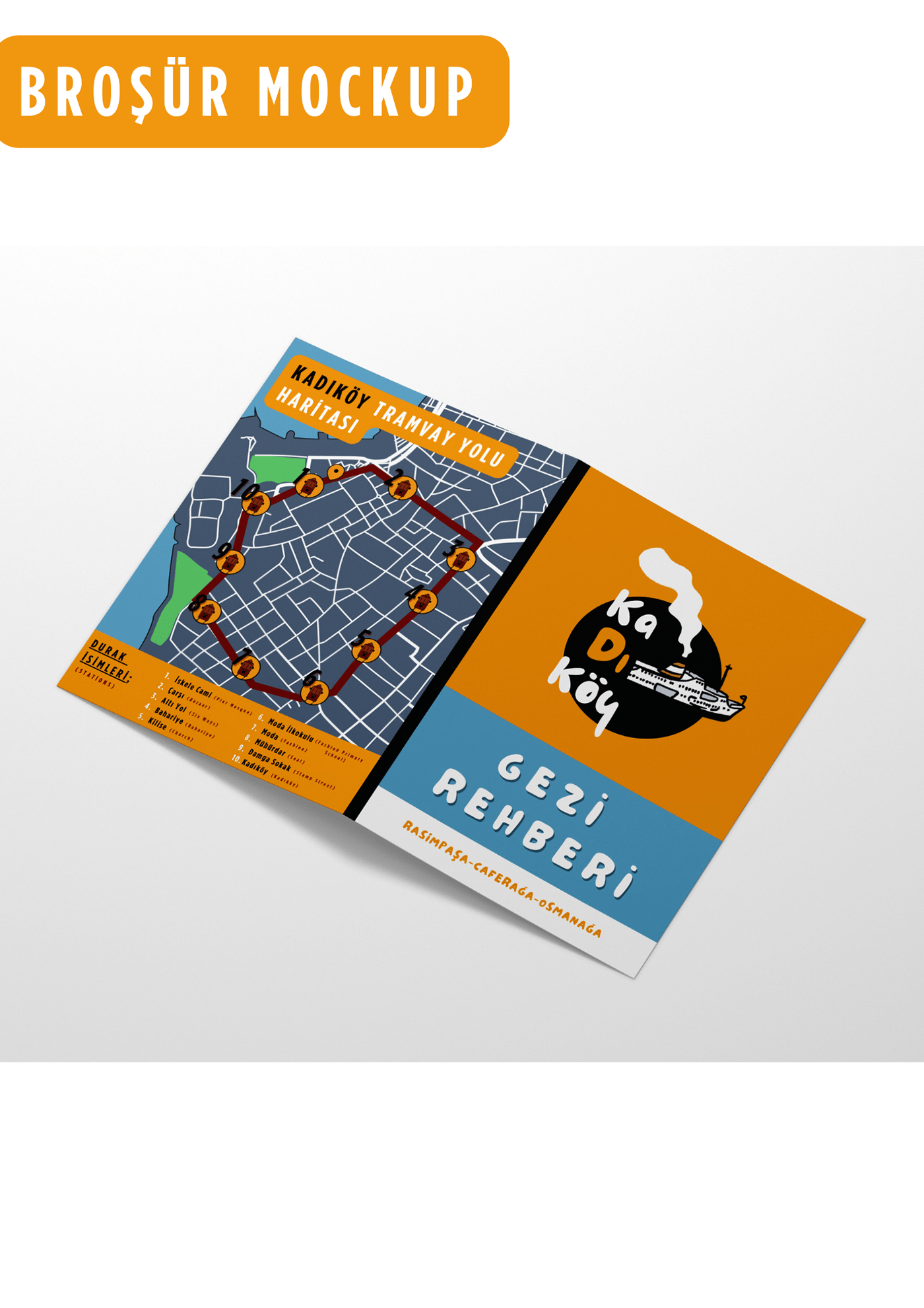 kadıköy istanbul grafik tasarım illustrasyon Afiş mapdesign mapillustration broşür brochure tasarım