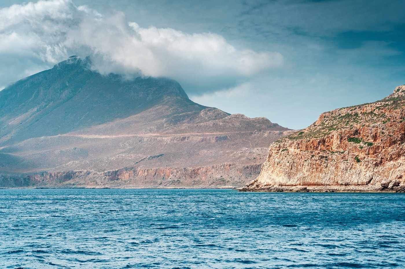 Greece sea rock mountain cloud SKY Landscape Crete water