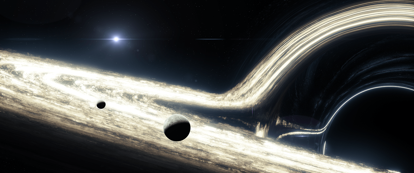 3D astronomy blackhole cosmos galaxy interstellar planet realistic blender photoshop