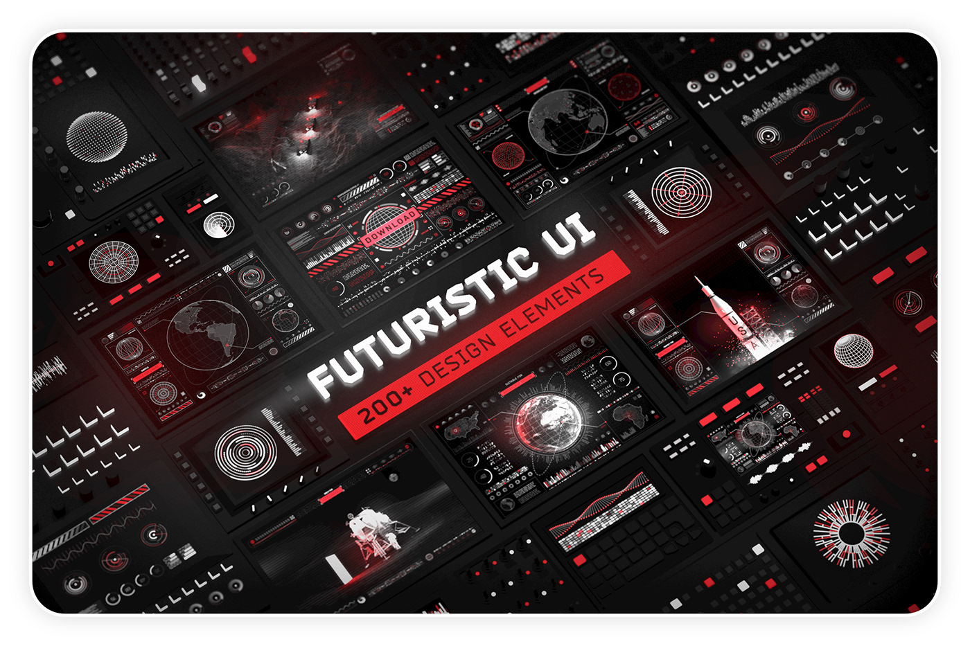 download HUD futuristic UI screen graphics vector sci-fi Interface hi-tech