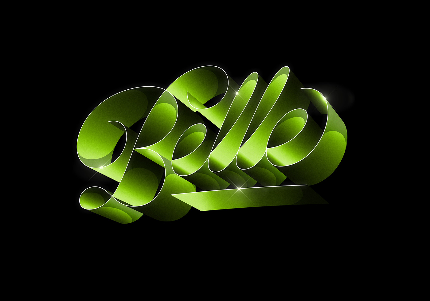 lettering Calligraphy   typography   gradient 3D vector shadow logo art painting  