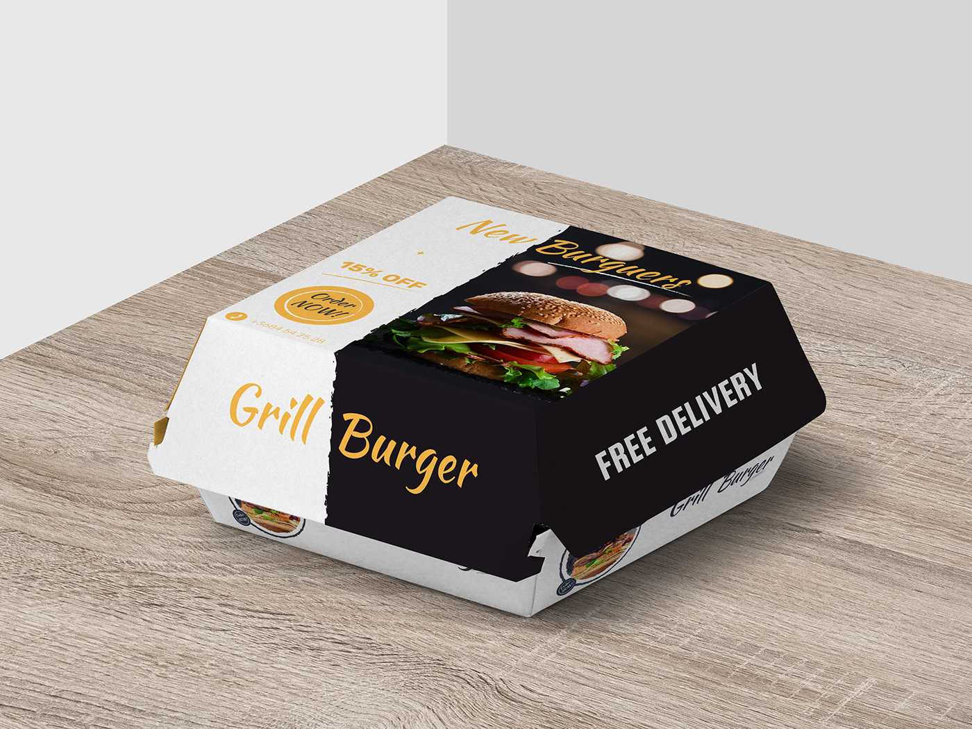 2020 Trend burger box burger packaging design clean colorful DESIGN print design  Product Box product packaging restaurant material