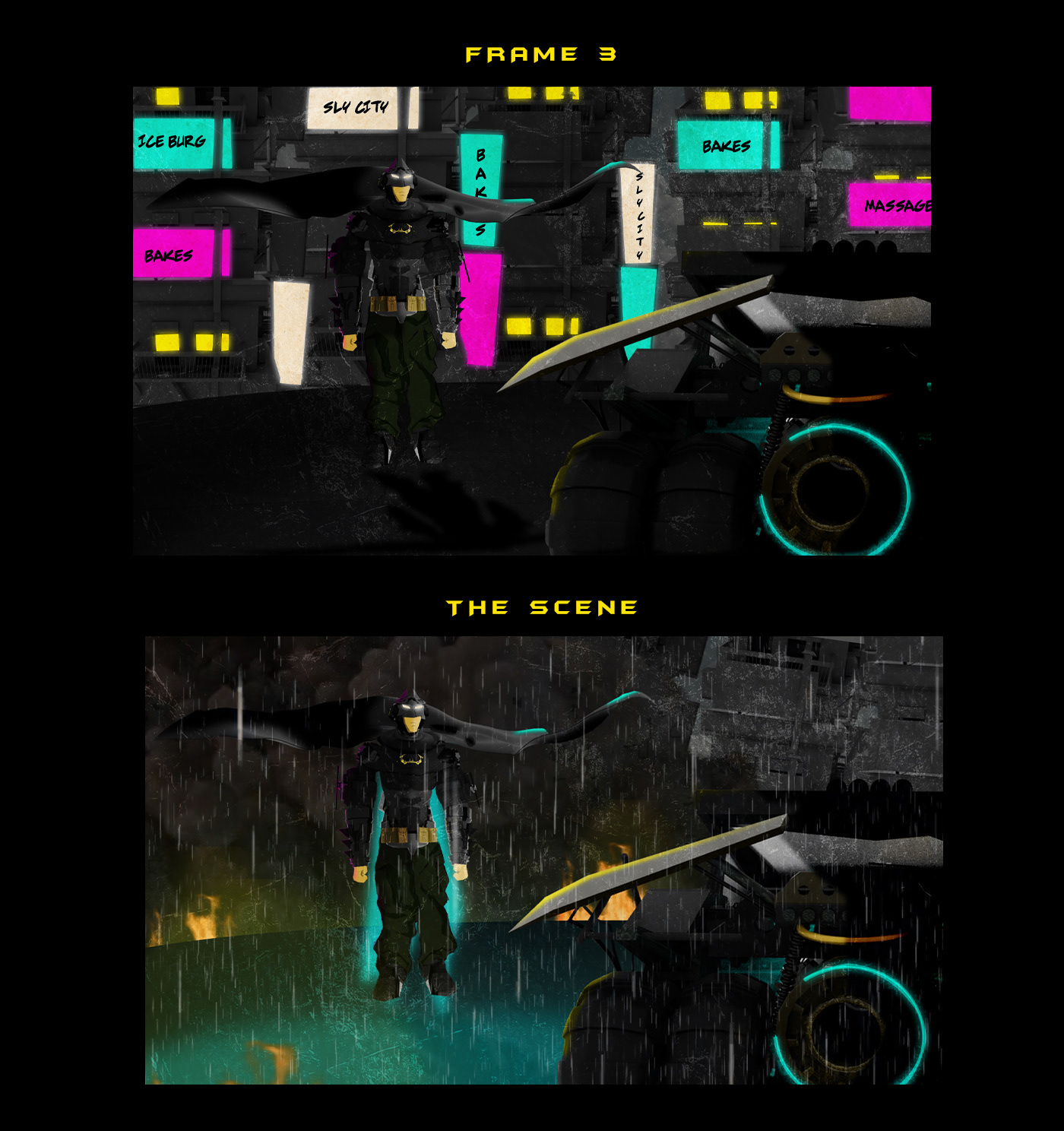 3D batman dc Maya 3d modeling visualization Batmobile Batman Beyond comics Comic Book