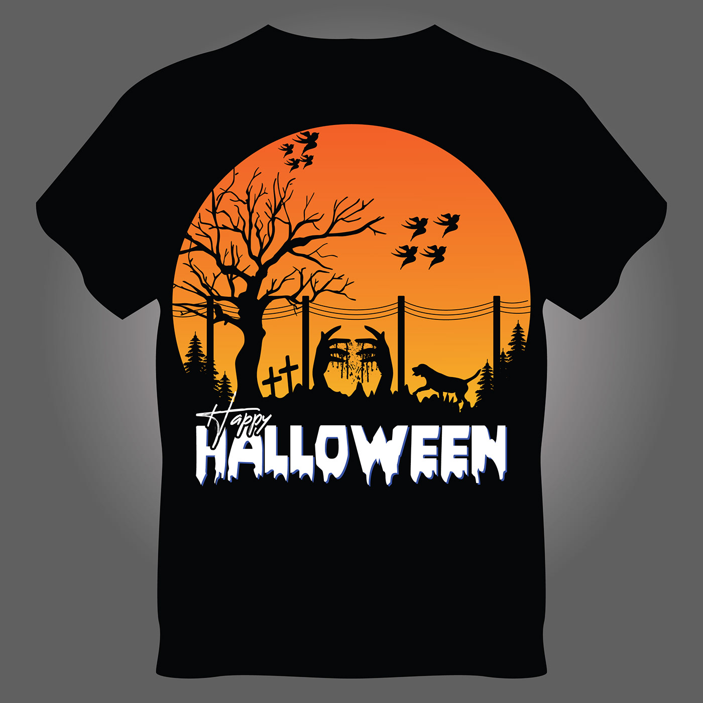 Halloween T-Shirt design Halloween party pumpkin t shirt design T Shirt typography   vector ILLUSTRATION  art