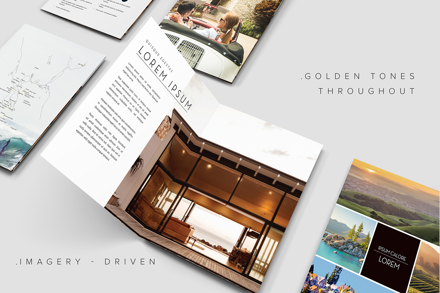 Booklet minimalist golden tones brochure