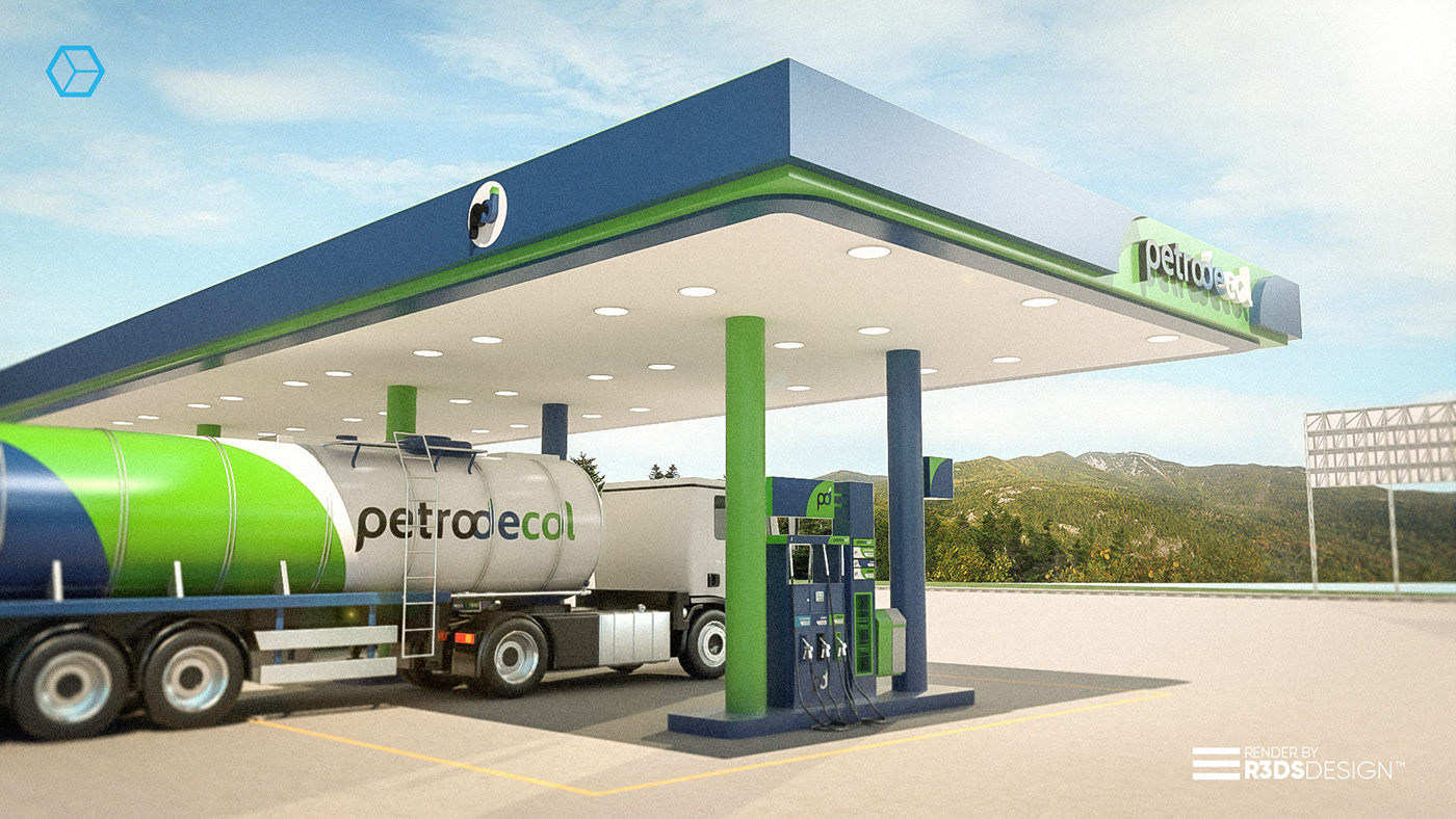 brand concept gas station identity oil petroleo R3DS RICARDOPERALTA.3DS visual