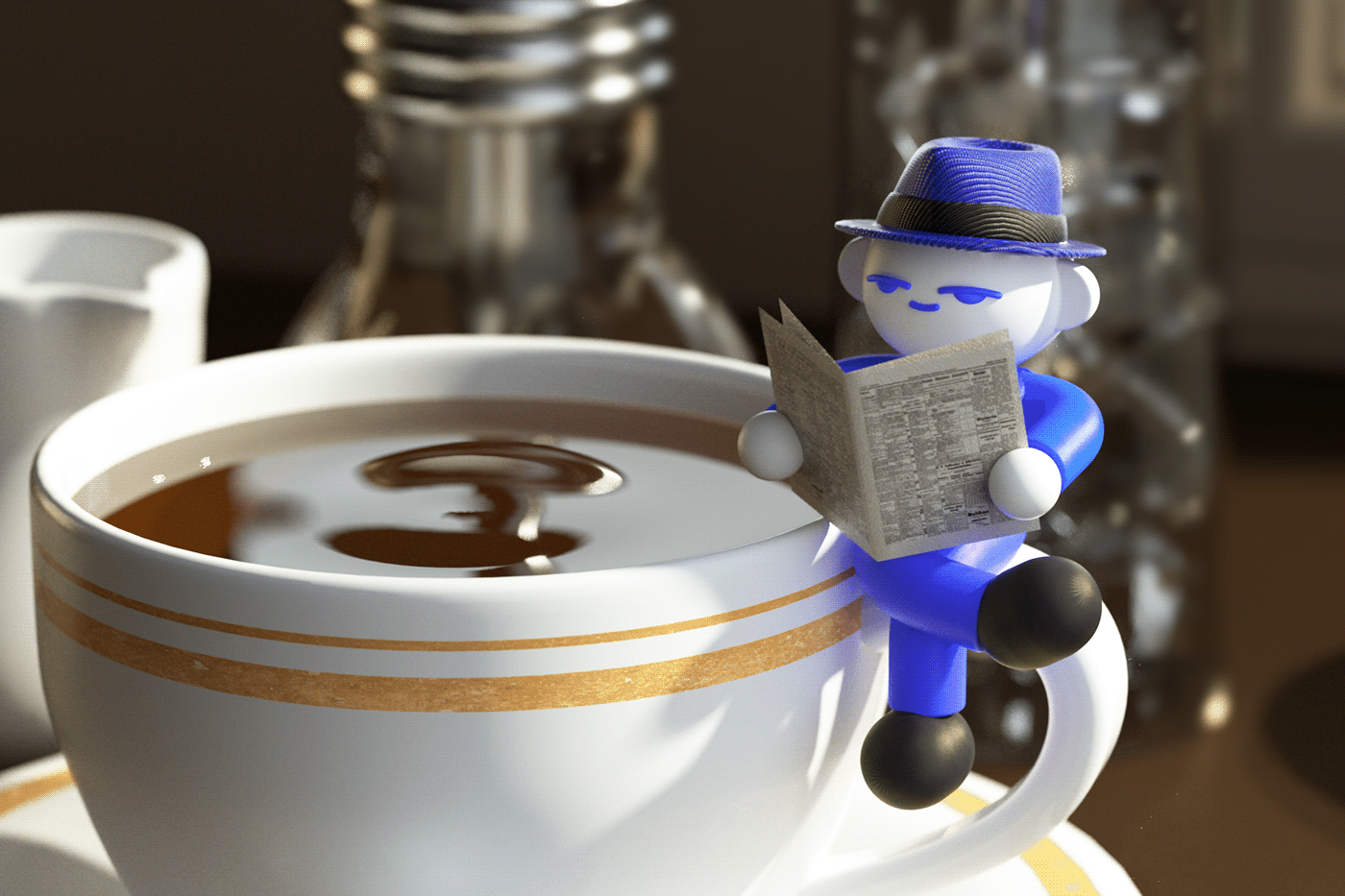 3D 3D Character Character design  Coffee Miniature 3D motion graphic Character gif motion graphic