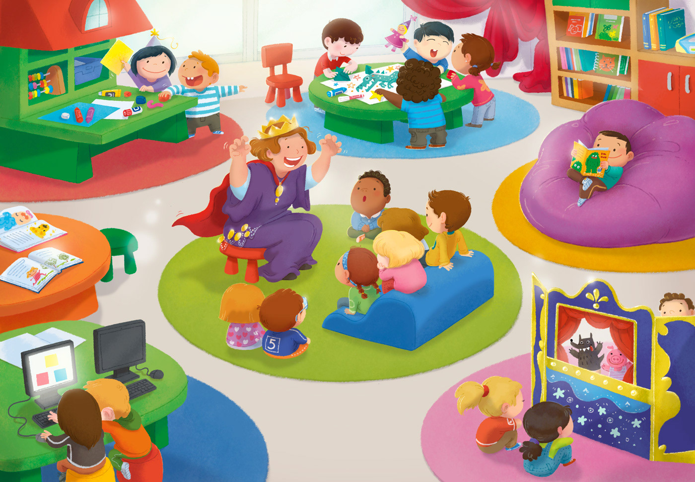 ILLUSTRATION  ChildrenIllustration kids classroom school schoolsupplies colorfull littlekids play children