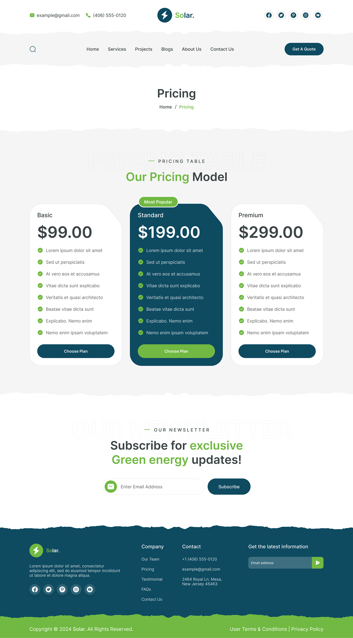 Solar and Renewable Energy Website UI Design Figma
