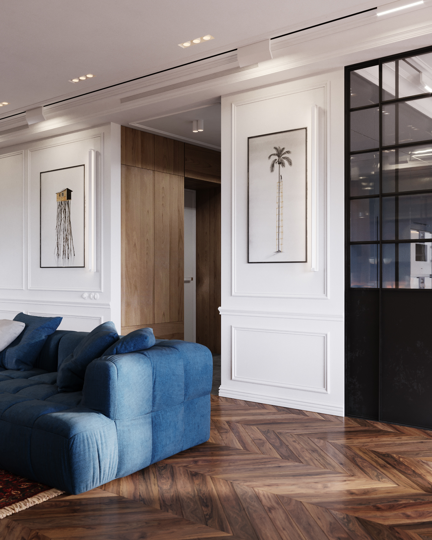 neoclassic Interior LOFT modern design coronarenderer