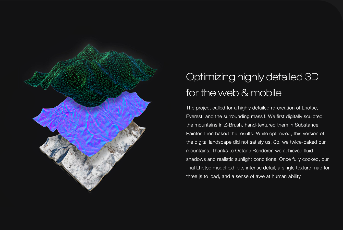 the north face hilaree nelson Ski interactive 3D mobile everest three.js Web Design  mountain