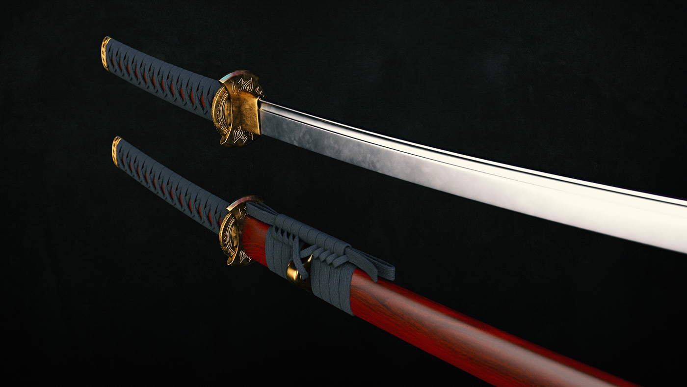 gold honor japan samurai Sword katana metal Sharp warrior