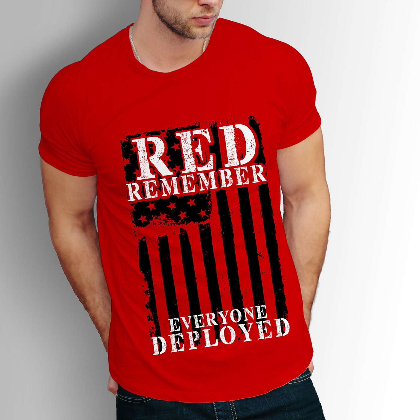 Red remember everyone deployed Usa police t-shirt design Thin Blue Line Flag T-Shirt design