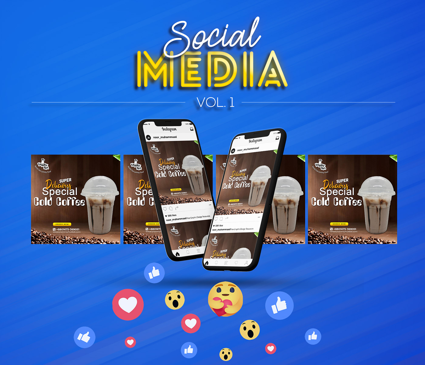 cappuccino cold coffee food social media Food Social Media Banner food social media design Food social Media Post restaurant social media Social Media Design Social media post