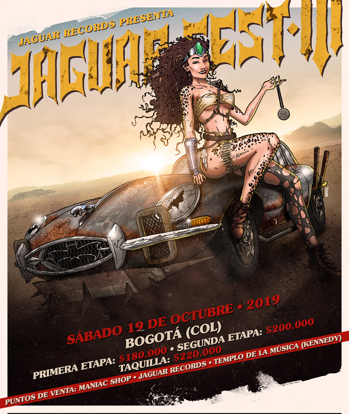 heavy metal madmax jaguar Vehicle e-type fest poster