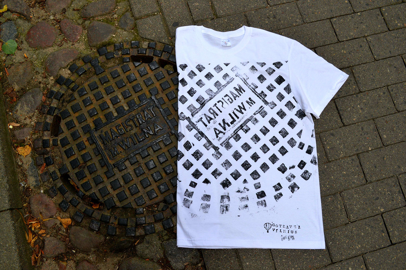 t-shirt print design vilnius town