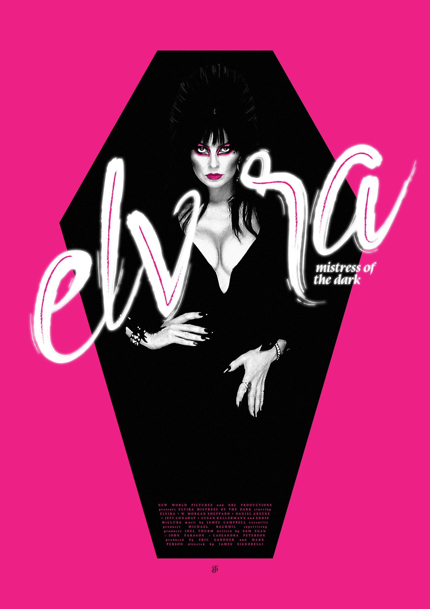 alternative movie poster Filme Elvira mistress dark Minimalism minimal lettering