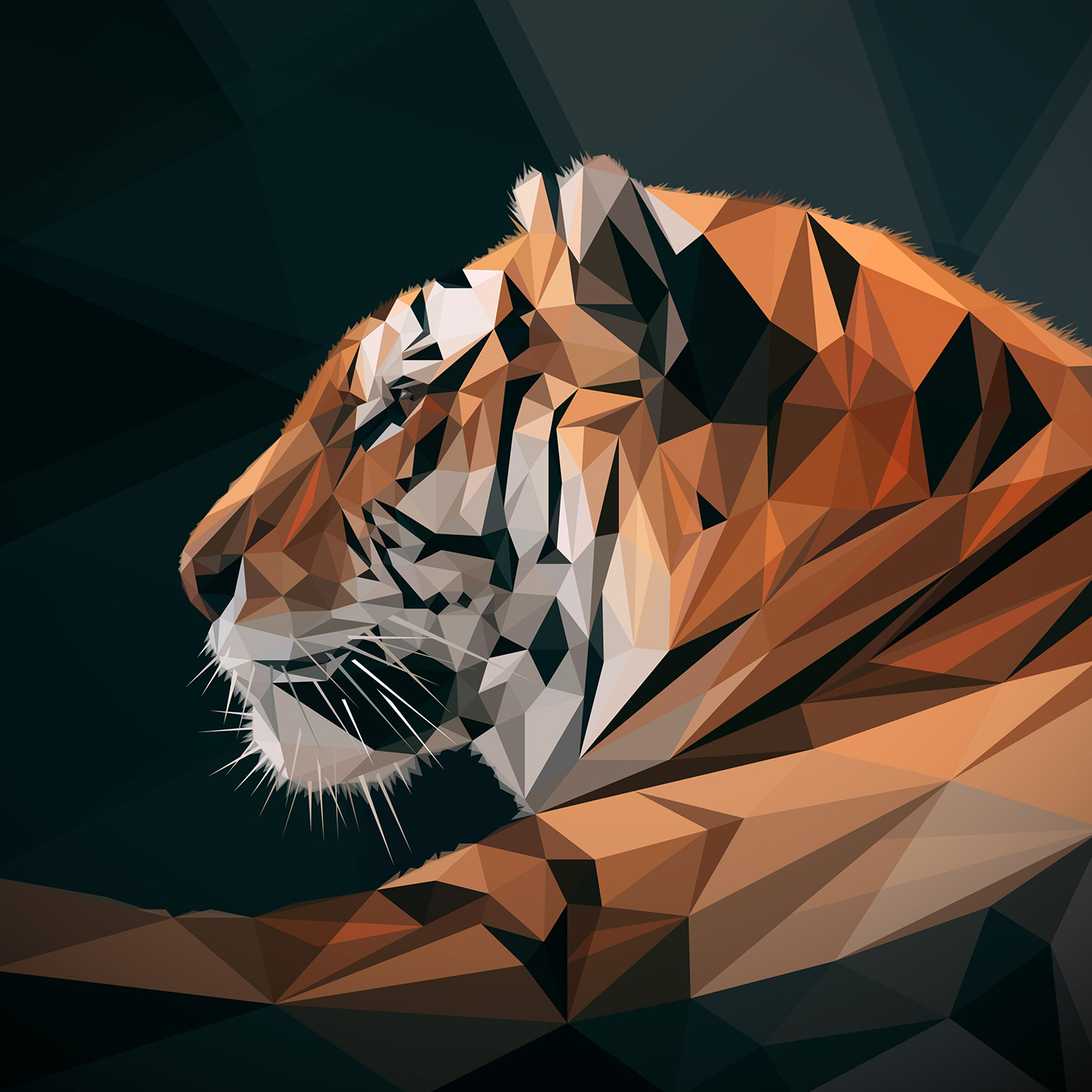 Low poly illustration of a Tiger!