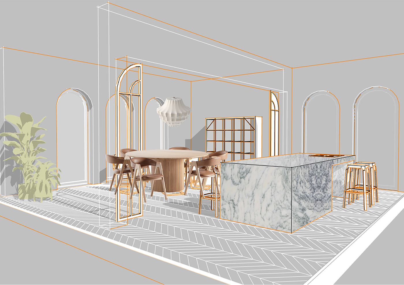 furniture Interior design ревит архитектура дизайн коллаж кухня revit 3D