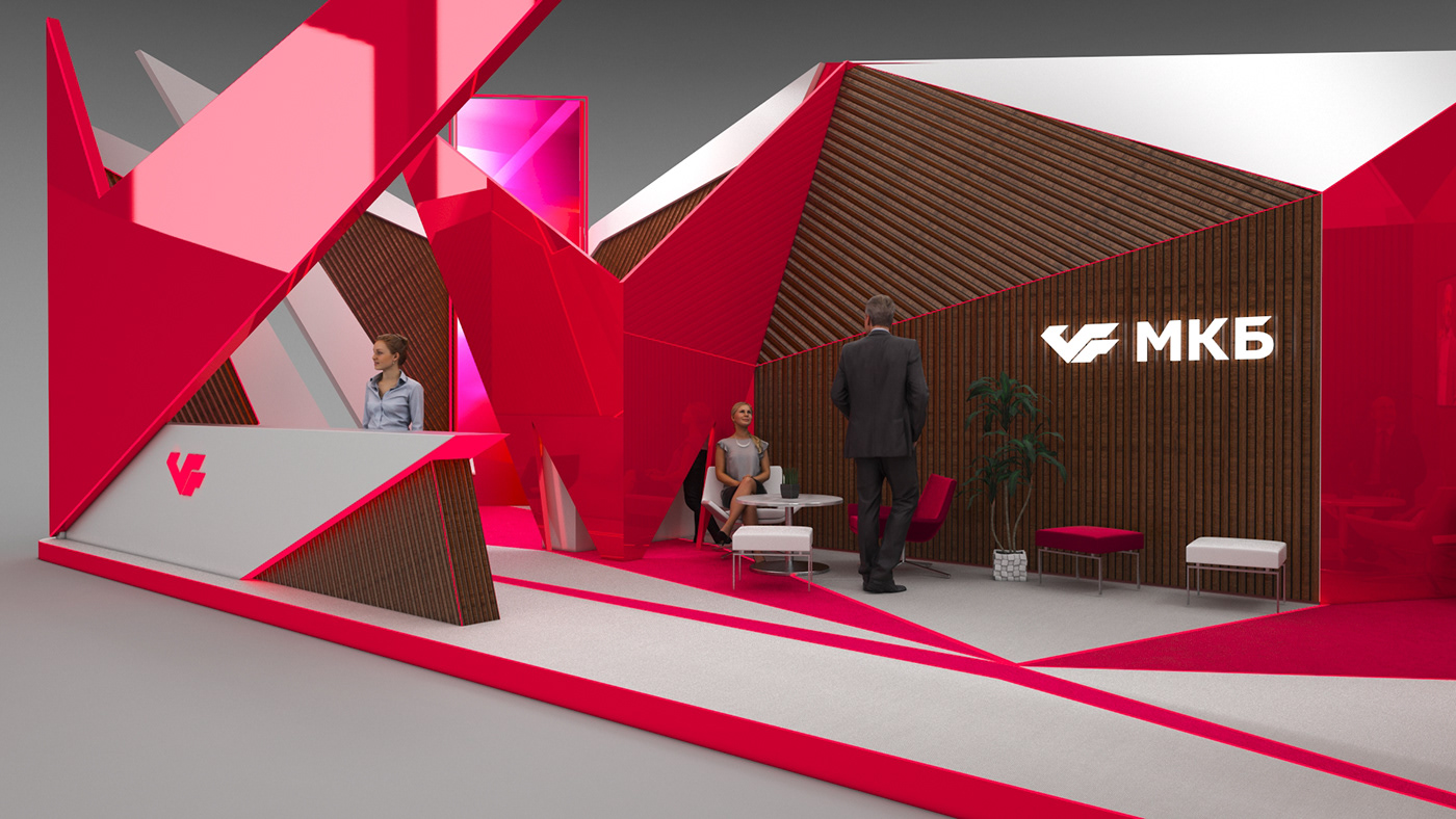 3D brand space branded space Event expo exposition Render Stand