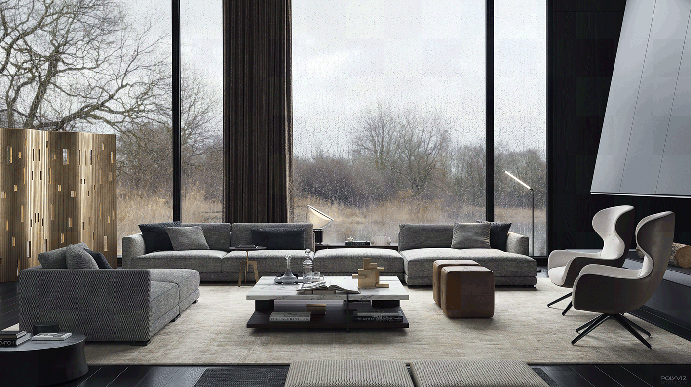 3d max Bristol CGI corona render  Interior living room poliform polyviz Render sofa
