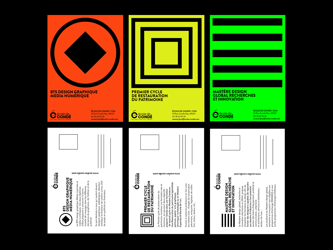 graphic design  Identity System Visual Communication conde lyon JPO Signage fanzine fluo neon