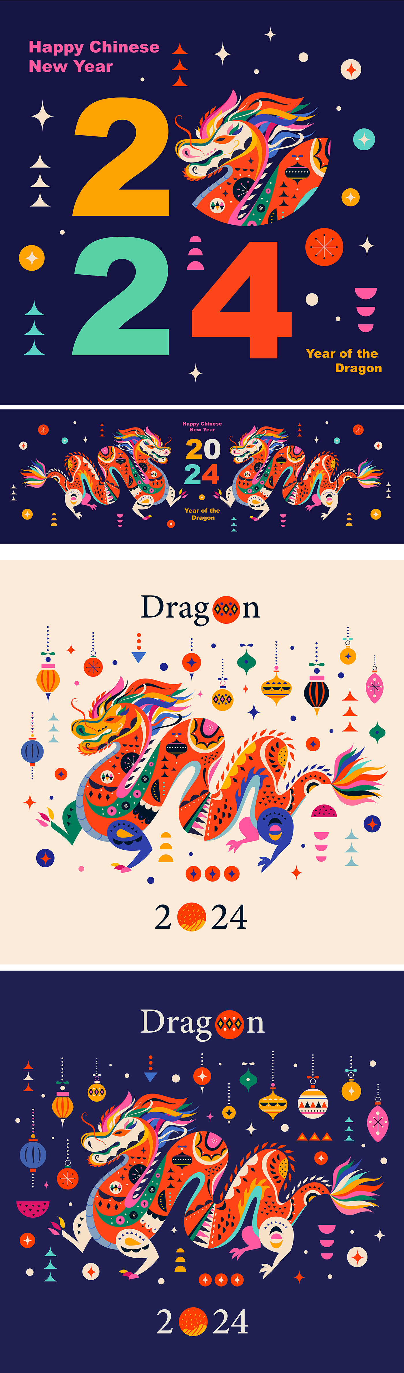 2024 dragon 2024 calendar design design happy chinese new year new year symbol 2024 symbol 2024design ILLUSTRATION  Brand Design
