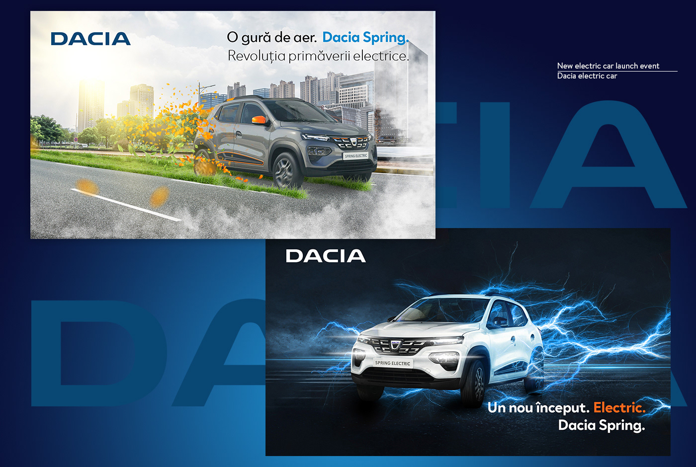 Advertising  design Electric Car Event visual identity