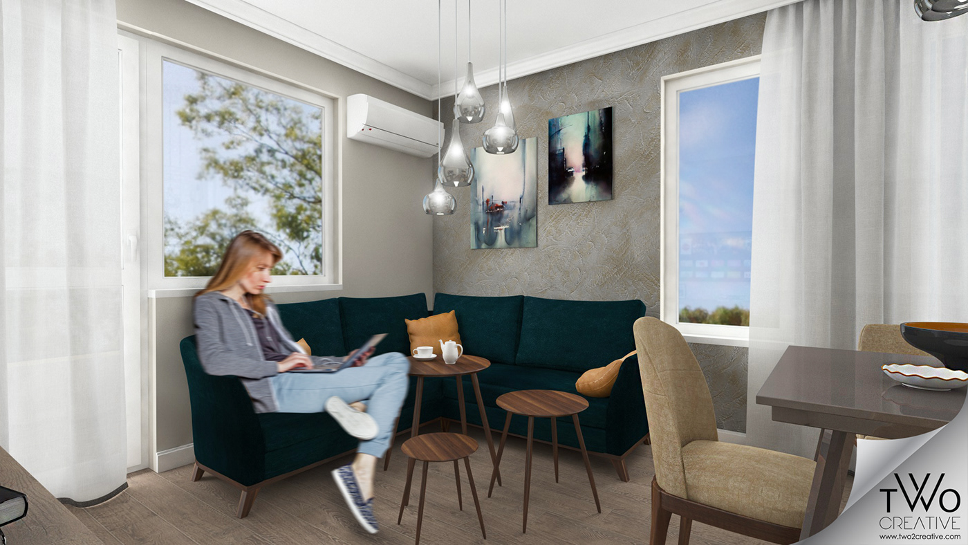 apartment design modern interior design 3D Visualization