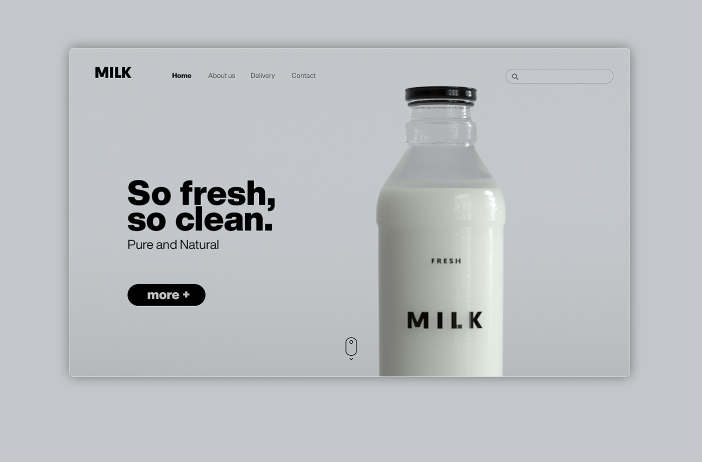 3d bottle Label milk minimalist Packaging Render