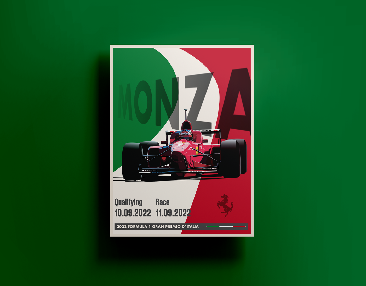 design designer f1 FERRARI Formula 1 monza poster Racing Social media post visual identity