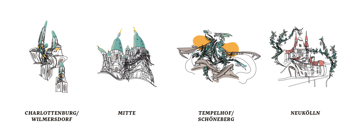 ILLUSTRATION  augmented reality editorial design  typography   berlin city Guide