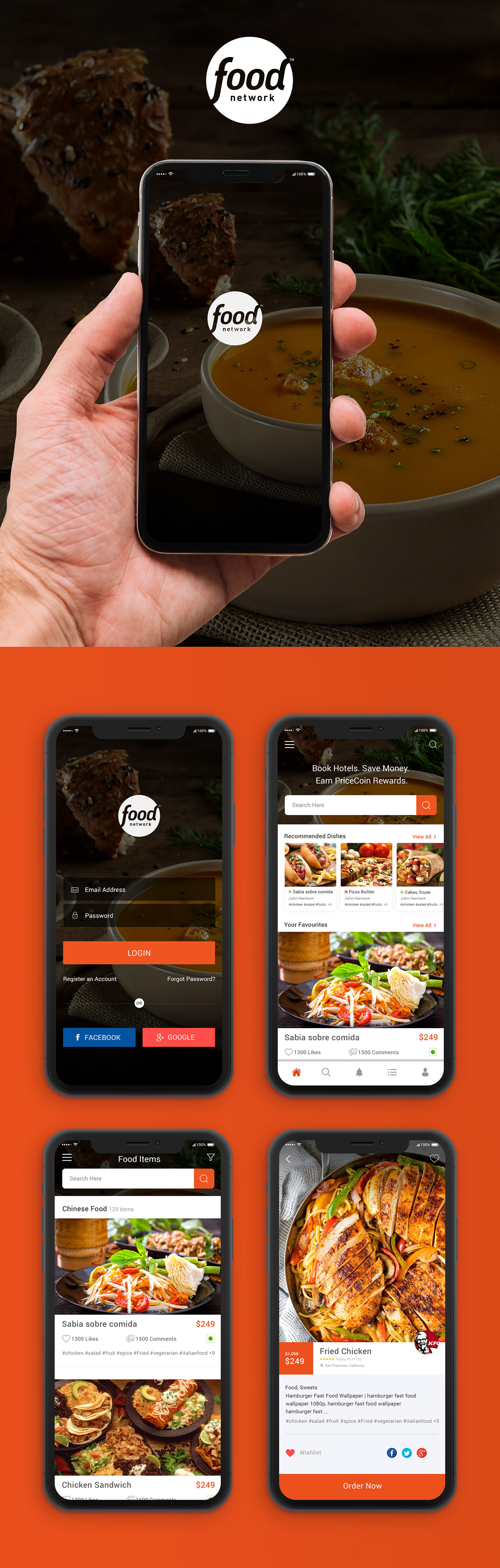 Food  Booking food delivery mobile UI ux application online