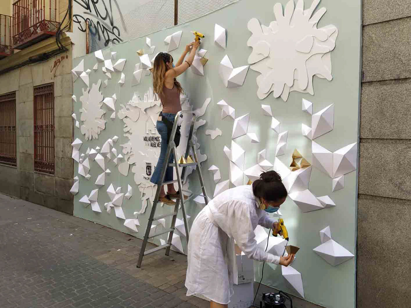 craft Mural paper art paper installation urban art