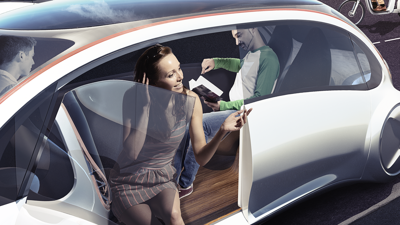 mobility futuristic city CGI swiss Carsharing year 2030