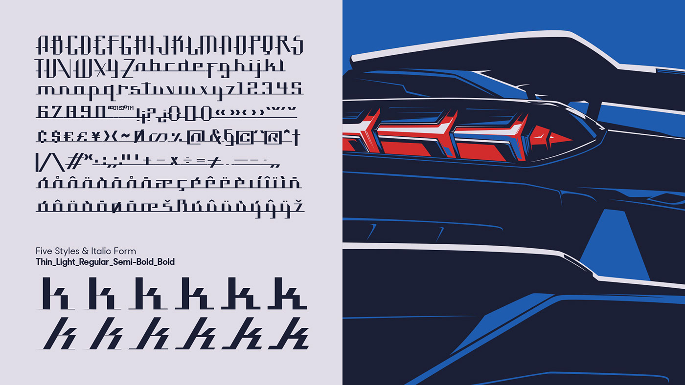 lamborghini aventador type font geometric Script